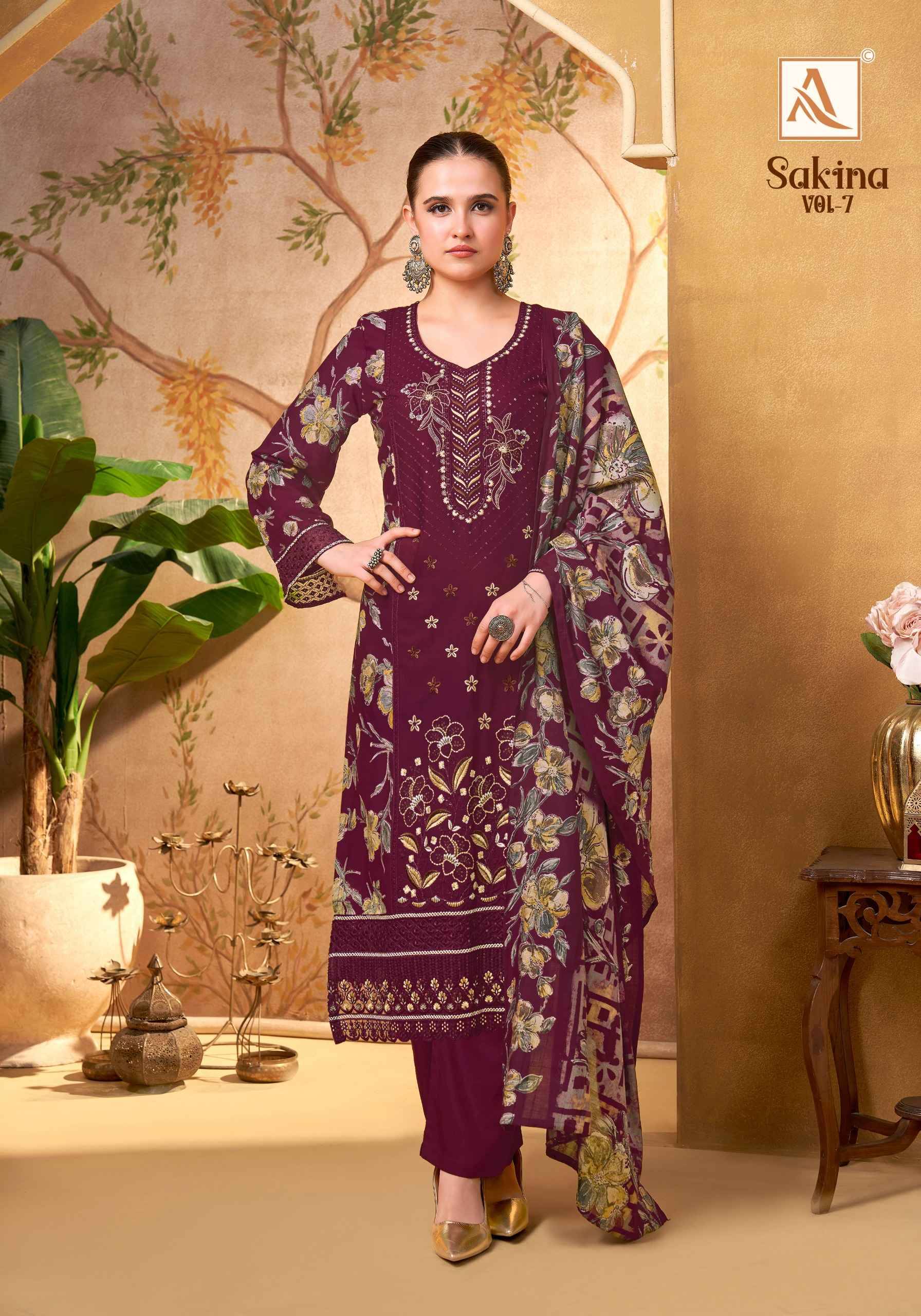SAKINA-7 1115 01 to 06 Series Beautiful Stylish Festive Suits Fancy Colorful Casual Wear & Ethnic Wear & Ready To Wear Heavy Viscose Reyon Print Dresses At Wholesale Price